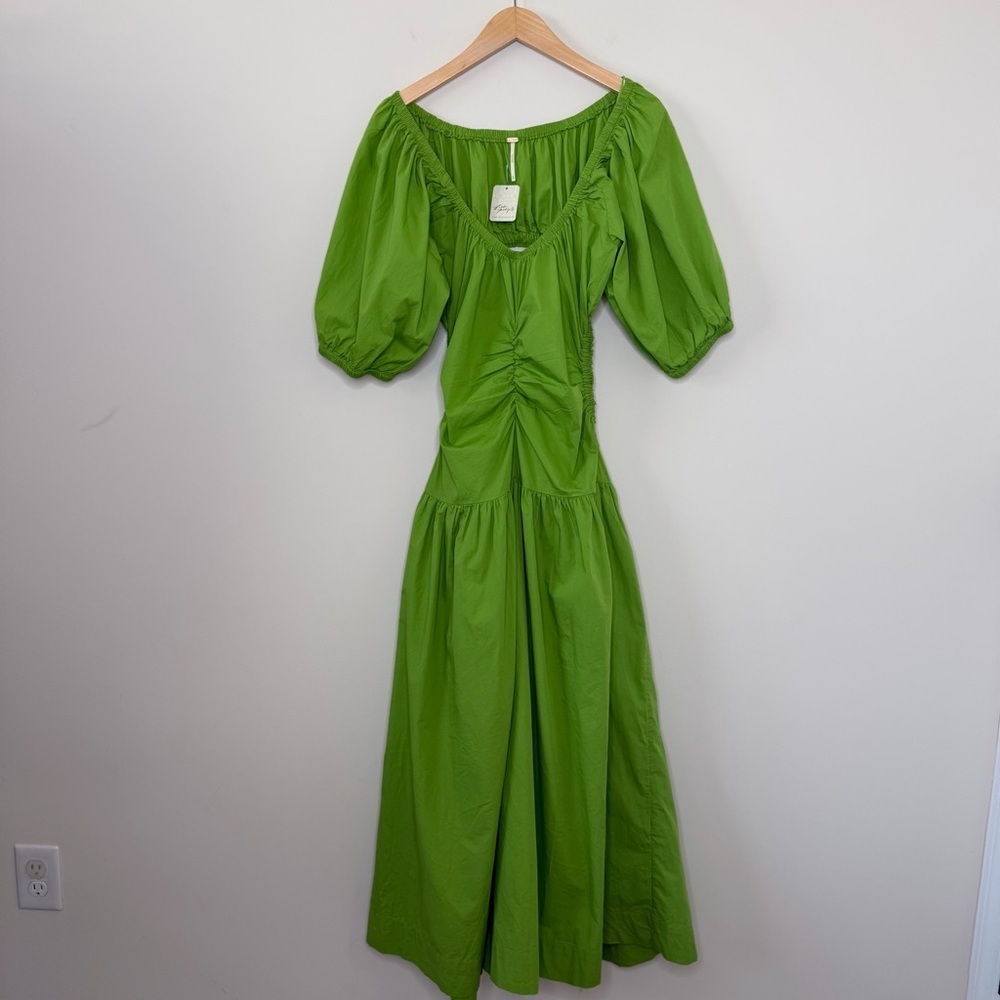 Free People Moonlight Midi Dress retro pockets drop waist boho flowy Size XL - Picture 2 of 13